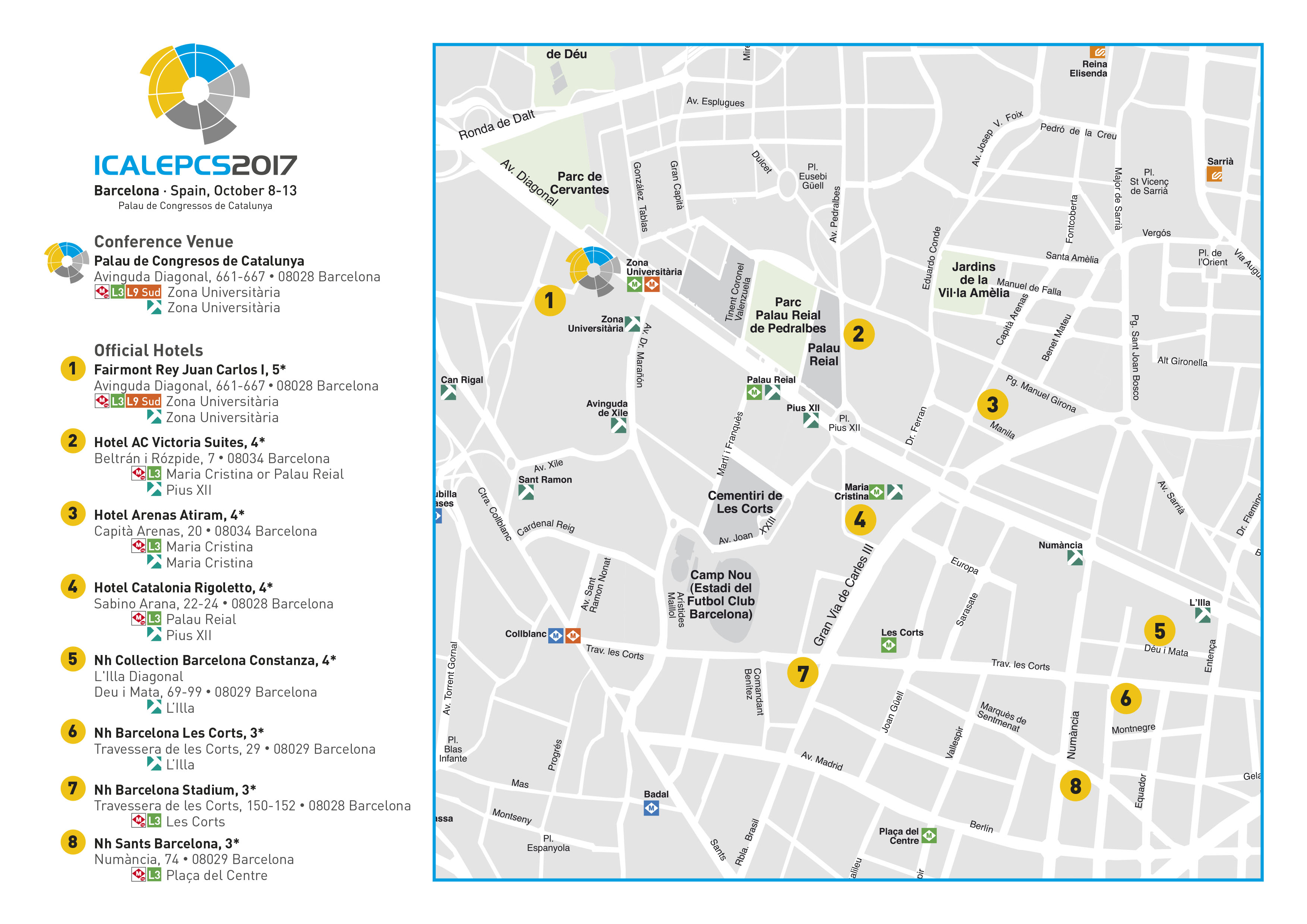 ICALEPCS 2017 Hotels city map